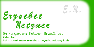erzsebet metzner business card